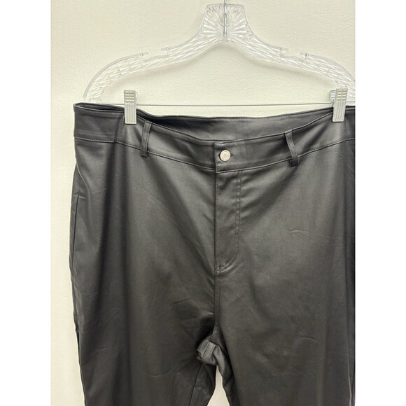 SHEIN Curve Women’s Pant Faux Leather Stretch Black Plus 4XL Skinny Leg - Picture 11 of 12